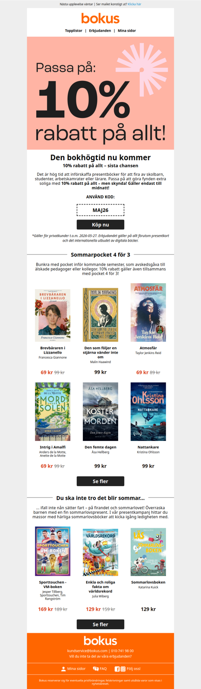 Sista chansen – 10% rabatt på allt