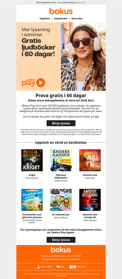 Lyssna på ljudböcker gratis i 60 dagar