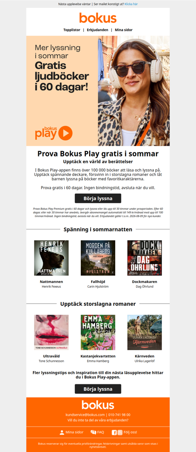 Gratis ljudböcker i 60 dagar