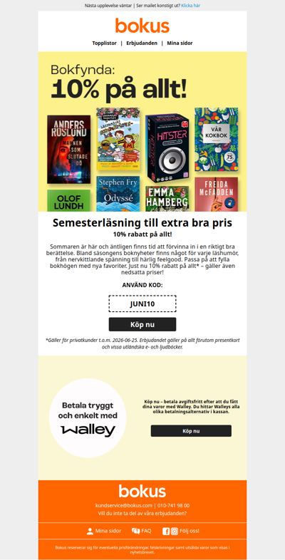 10% rabatt på allt!