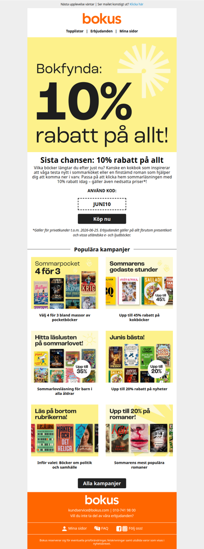 Sista chansen: 10% rabatt på allt