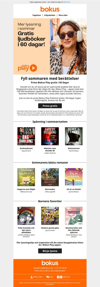 Sommarläsning gratis i 60 dagar