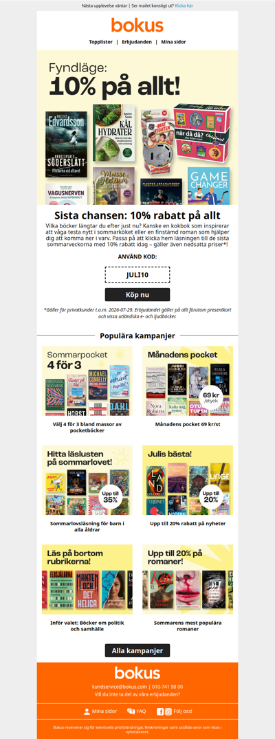 Sista chansen: 10% rabatt på allt