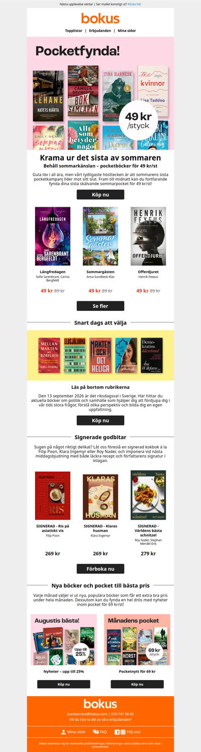 Sista chansen att pocketfynda för 49 kr/st!