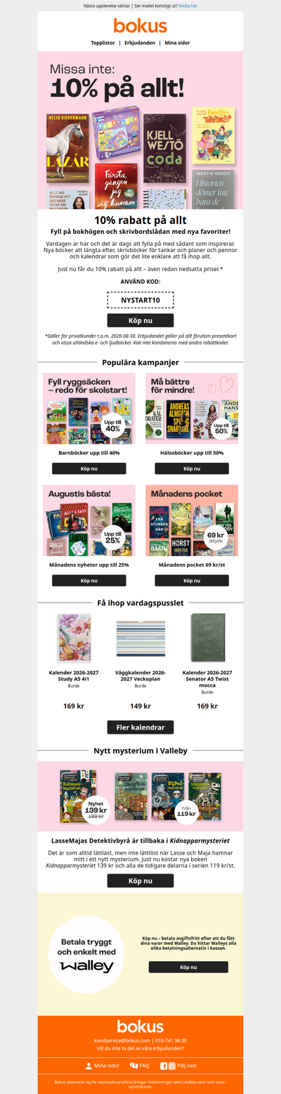 Missa inte: 10% rabatt på allt