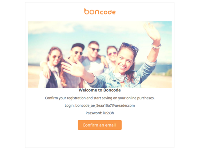 Confirm your registration on Boncode