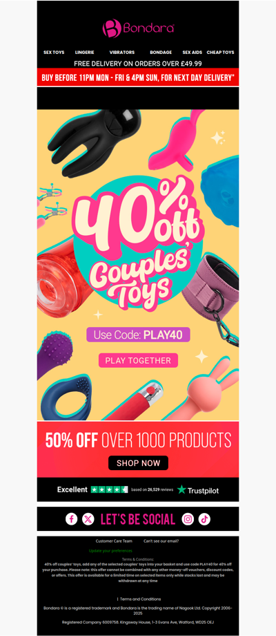 Must End Midnight - 40% Off Couples’ Toys