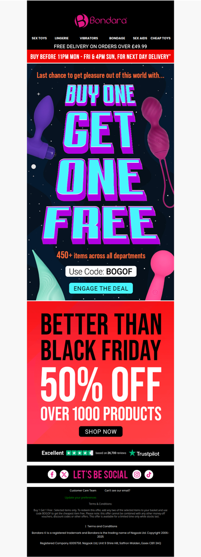 BOGOF Ends In 24 Hours!