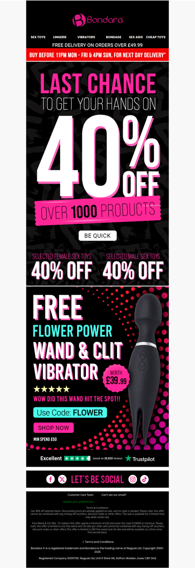 40% Off Over 1000+ Products ➕ Free £40 Toy