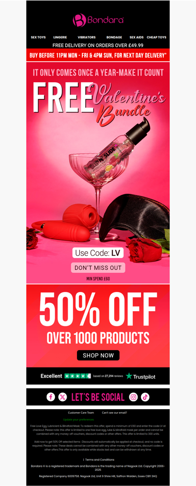 Free Valentines Bundle Worth £63  ⏰ Only 24 Hrs Left