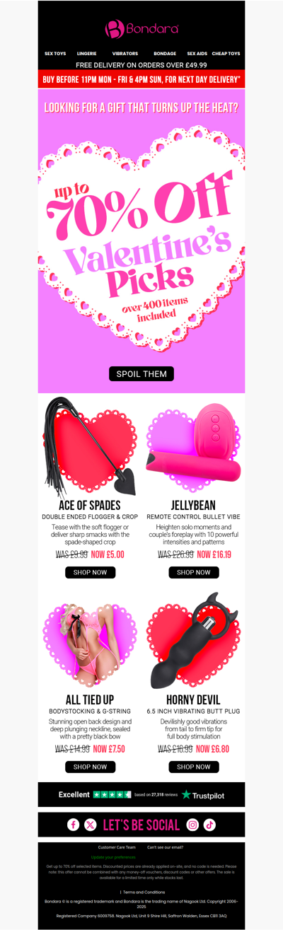 Up To 70% Off Lovers Gifts 😏 400+ Slashed Prices