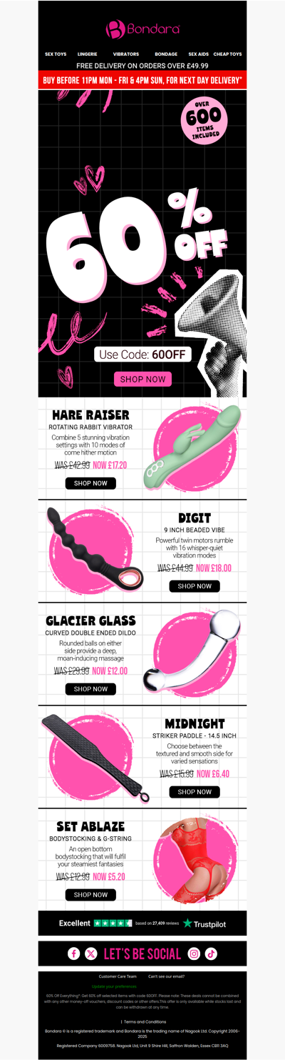 60% Off Toys & Sexy Wear – Selling Fast 🎁