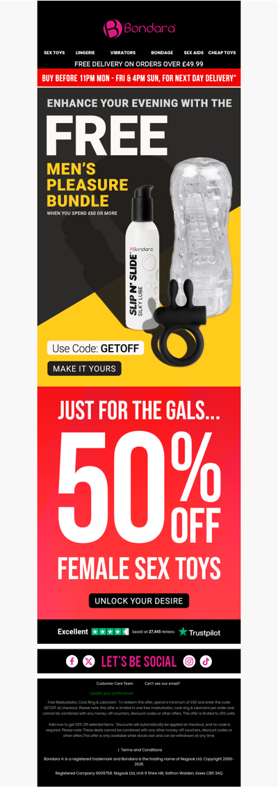 Free £57 Men's Toys & Lube Bundle 🚹Grab Now