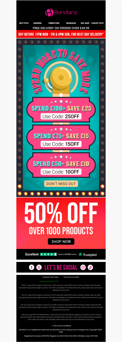 Get £10, £15 Or £25 Off – Last Chance