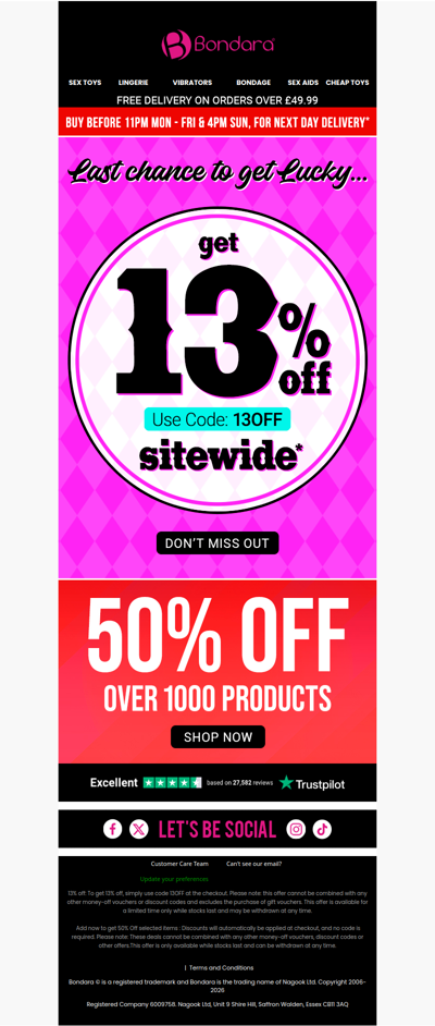 13% Off Sitewide Ends Tonight ⏰