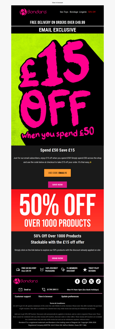 Email Exclusive 🤑Save £15 Inside