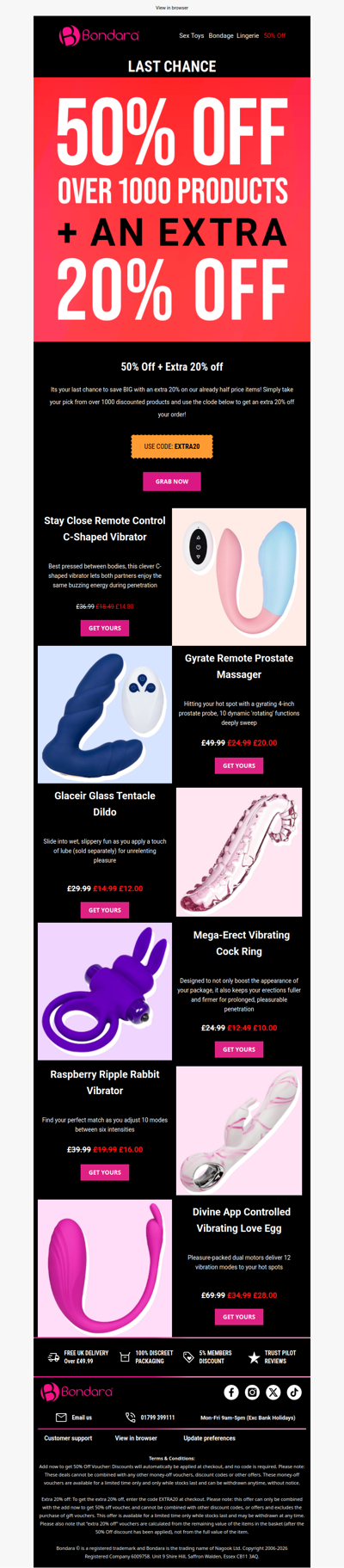 50% Off + Extra 20% ⏰Ends Tonight