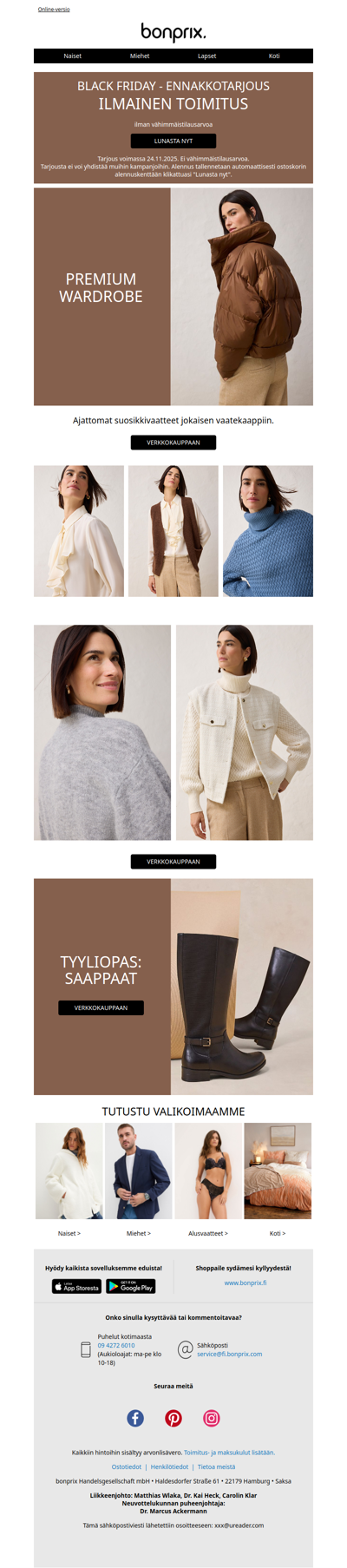 Black Friday -ennakkotarjous: ILMAINEN TOIMITUS