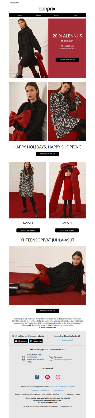 20 % alennus mekoista