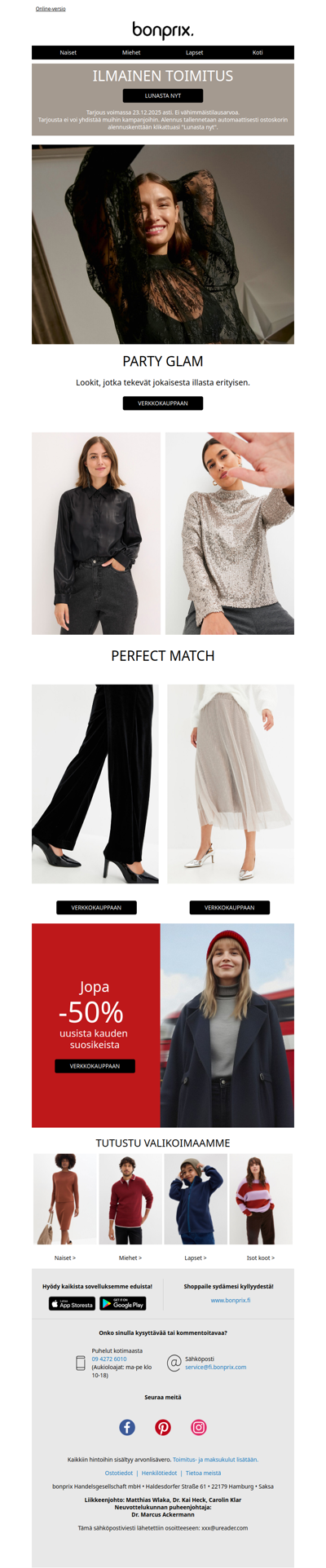 Jippii! Saat ilmaisen toimituksen! 🎁