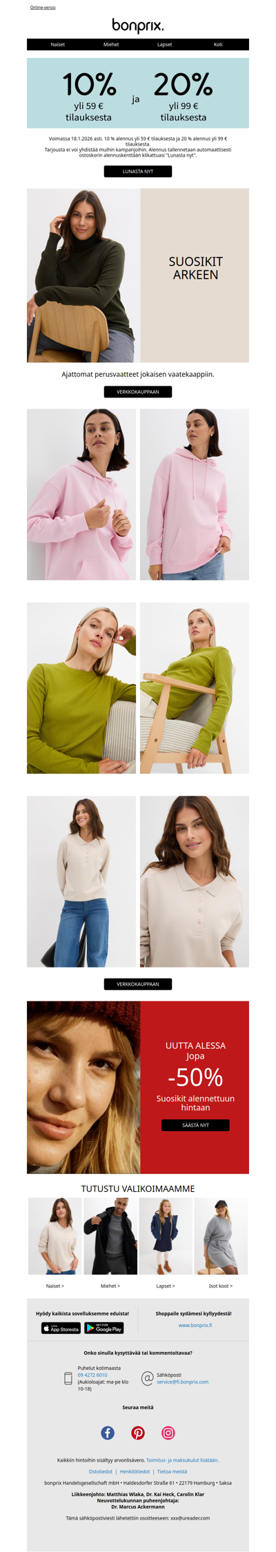 Valitse joko 20 % tai 10 % alennus