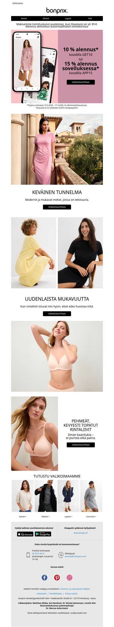 Sinä päätät: 10 % alennus tai 15 % alennus sovelluksessa