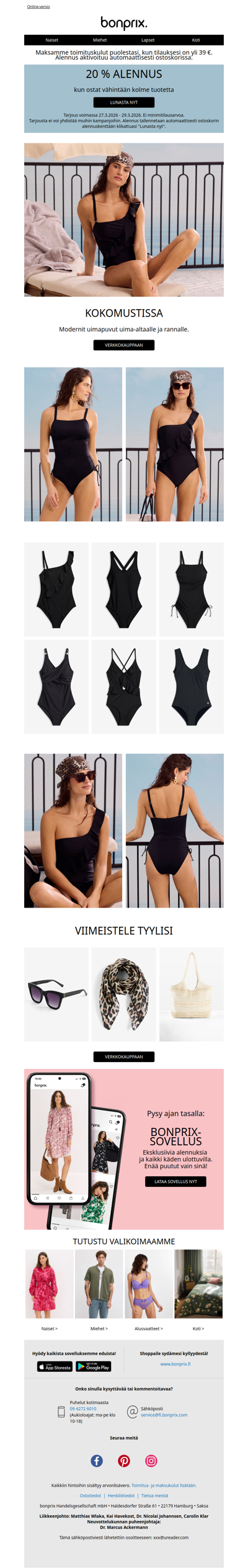 Säästä 20 %, kun ostat vähintään kolme tuotetta