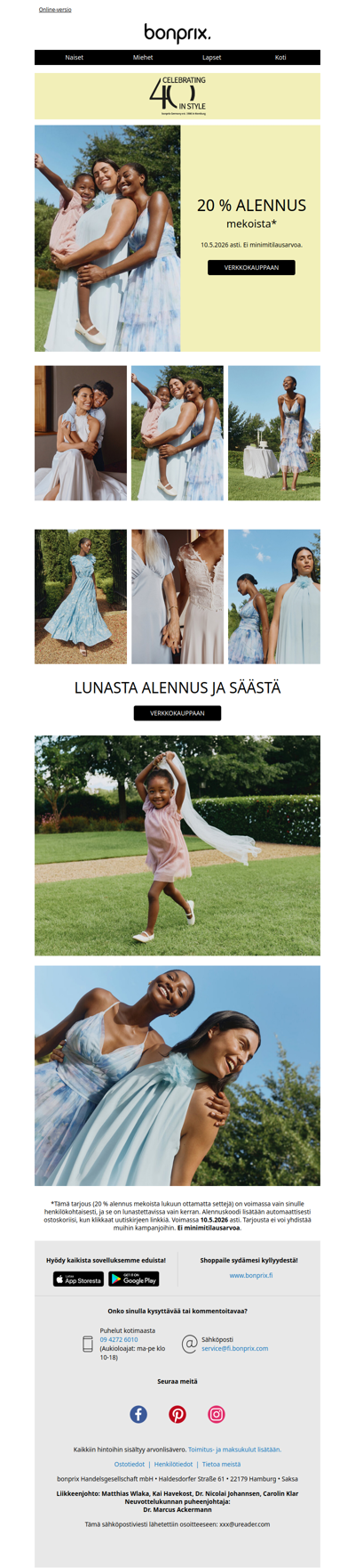 20 % alennus mekoista – säästä nyt 🩷