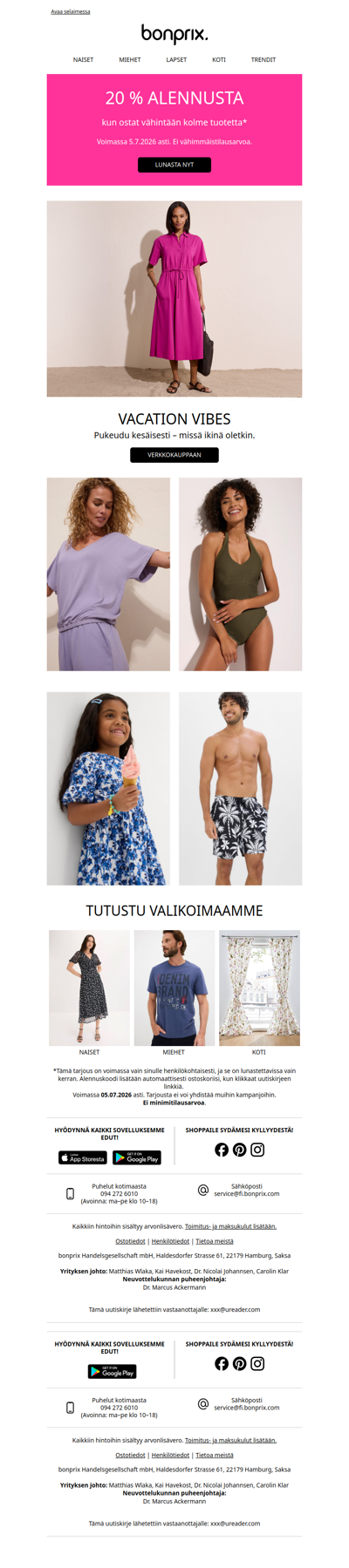 Viimeinen tilaisuus: 20 % alennus