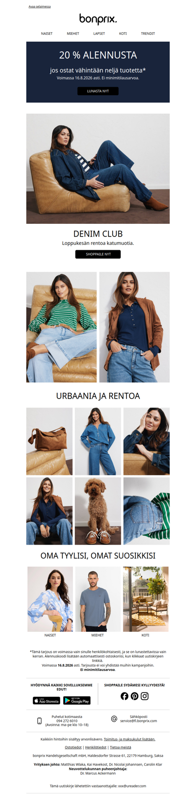 20 % alennus, kun ostat vähintään 4 tuotetta