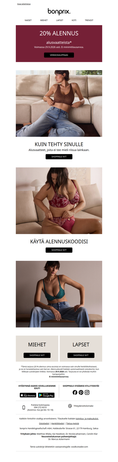Uusi 20 % alennuskoodi sinulle 🩷