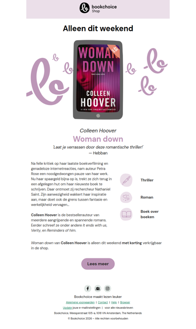 🚨 48 uur deal: Woman down - Colleen Hoover