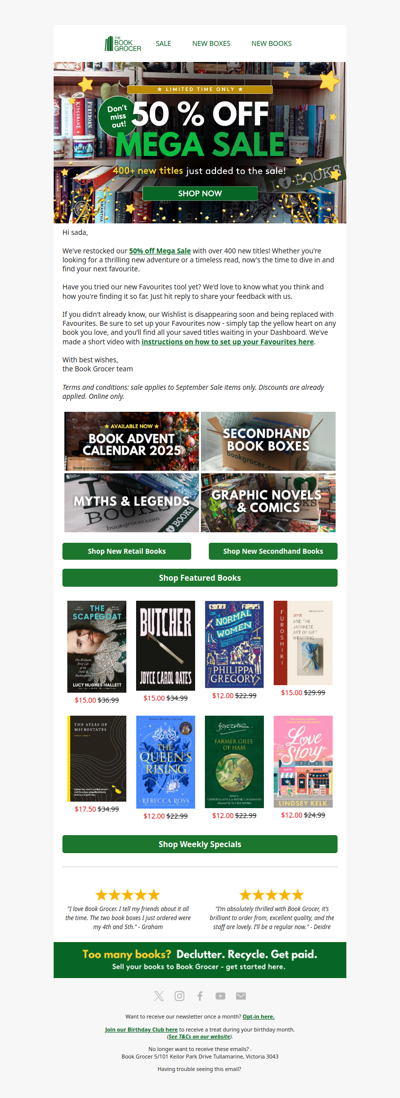 50% off Mega Sale - new titles just added😍