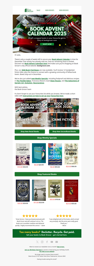 Book Advent Calendars - final weeks!🎁📚