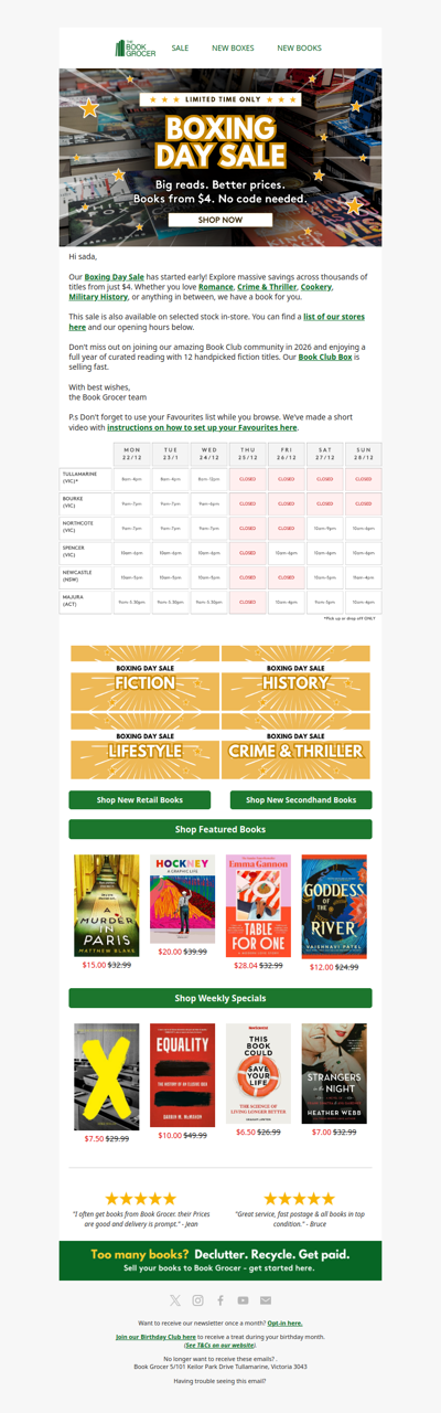 Boxing Day Sale starts now!📣🤩