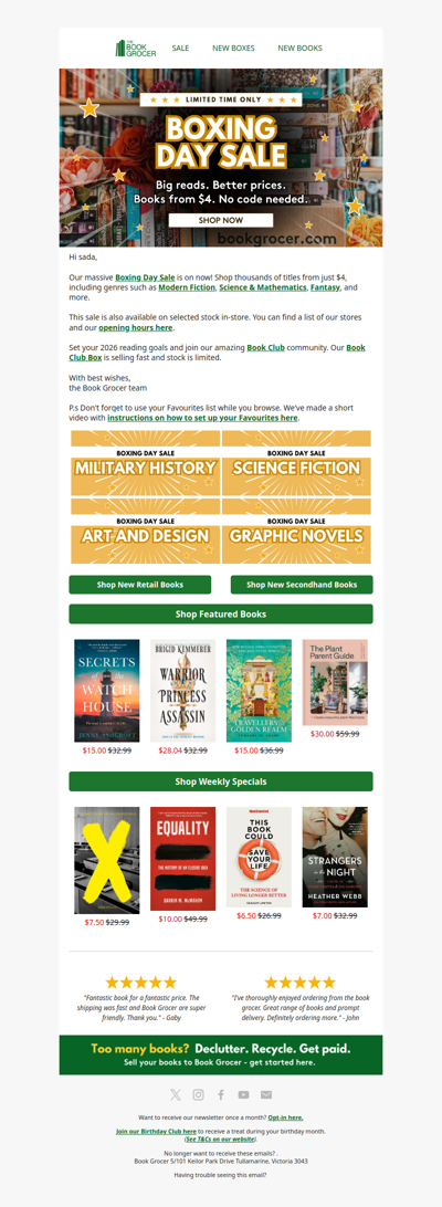 Boxing Day Sale on now❗📚