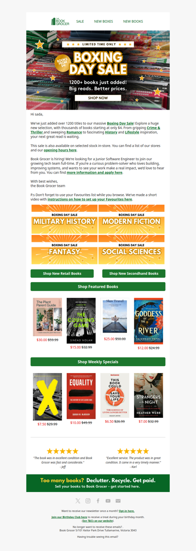 1200+ titles added to our Boxing Day Sale❗🎉