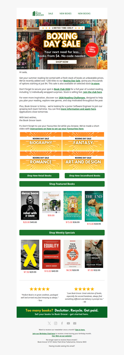 Don't miss our Boxing Day Sale! 📚