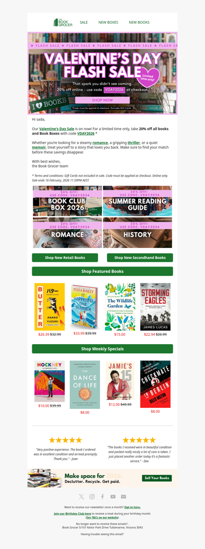 20% OFF: our Valentine’s gift to you 💌📚