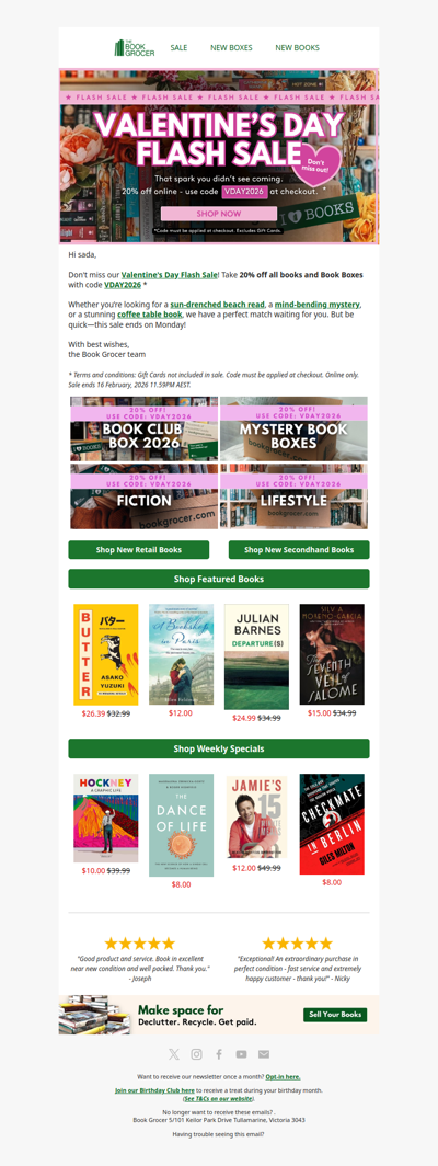 20% off for Valentine's Day💝📚