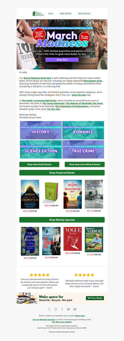 March Madness Book Sale: save BIG! 🚨📚