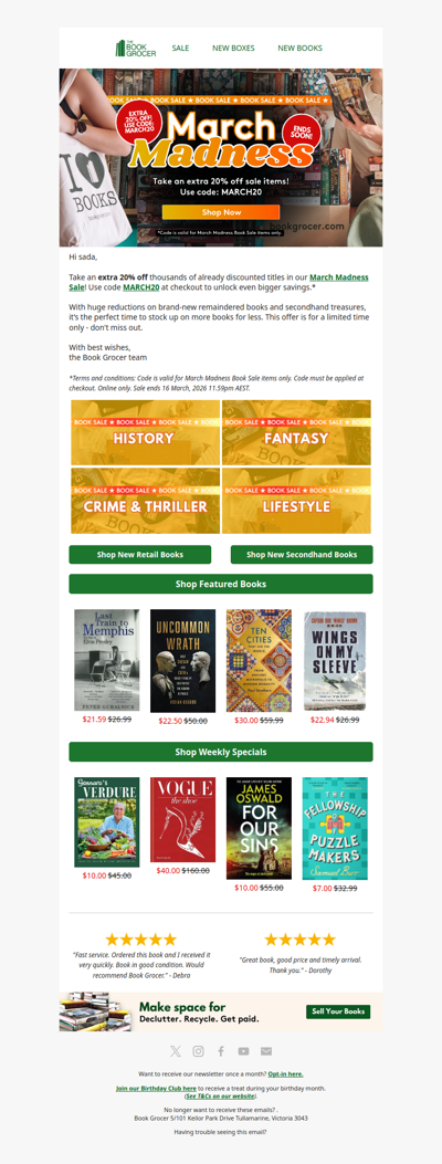 Extra 20% off March Madness Sale❗