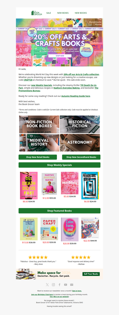 20% off Arts and Crafts books 🎨 ends soon!