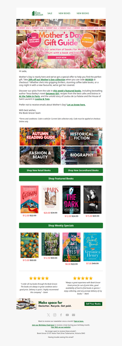 20% off Mother's Day Gift Guide💝