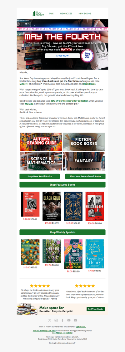 Buy three books, get the fourth FREE 😱📚