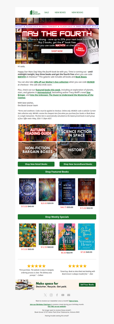 ENDS TONIGHT: Buy three books, get the fourth FREE🚨📚