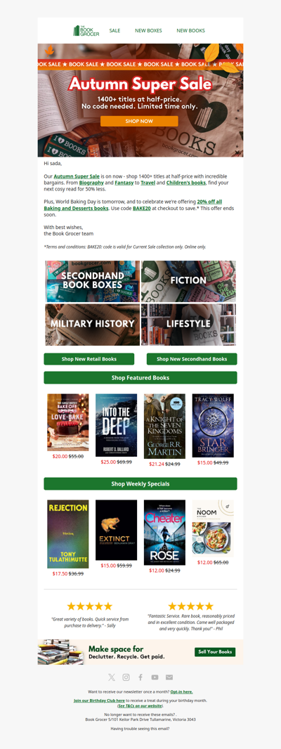 Autumn Super Sale is on now📚🍂