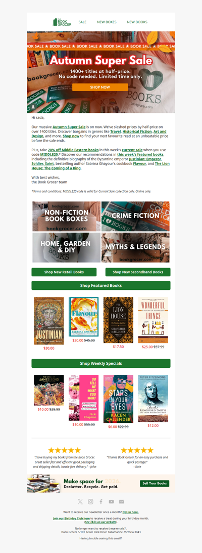 1400+ titles now half-price! Autumn Super Sale📚