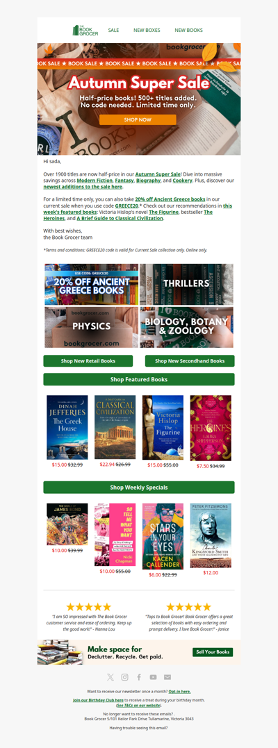 Half-price books! Autumn Super Sale on now❗🤩