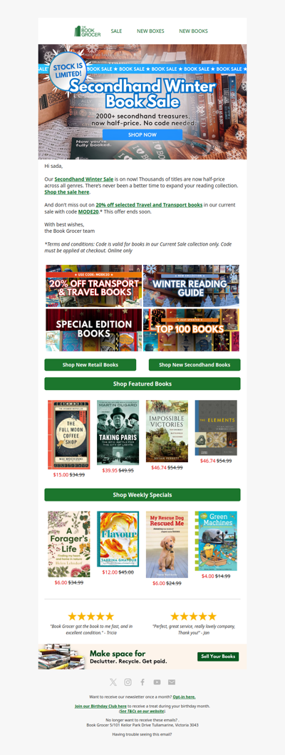 Secondhand Winter Sale: 2000+ titles half price🚨❄️